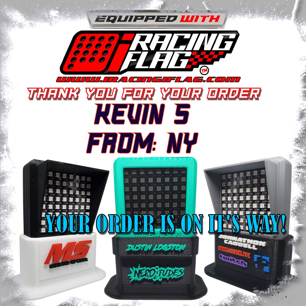Thank you Kevin for your Order, we have loaded the Sim Racing Studio firmware on your Visual Flag System and it's in the mail to you!
