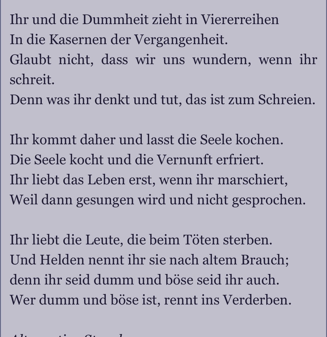 Erich Kästner
Marschliedchen, 1932