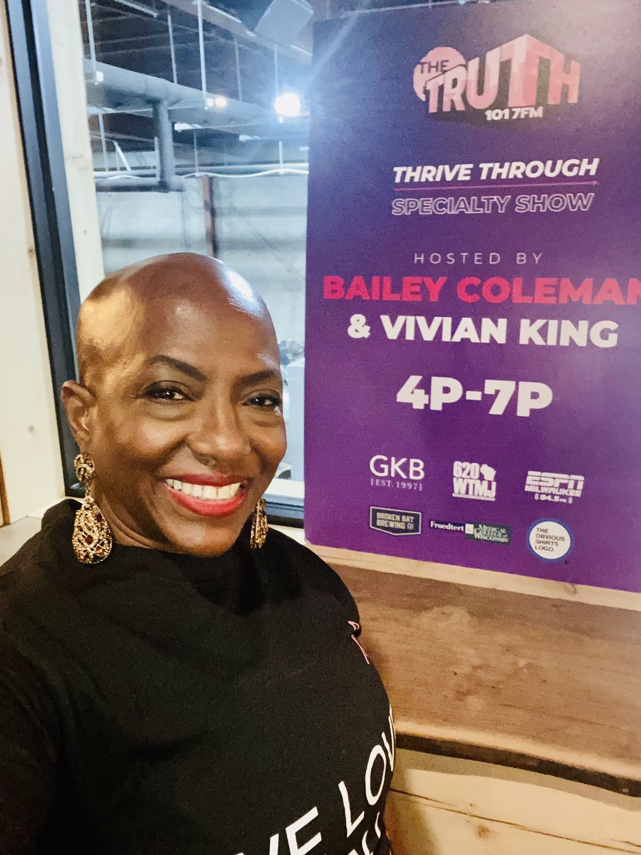 VivianLKing's tweet photo. We had SUCH a good time celebrating Cherie Harris, general manager of @1017TheTruth with the #ThriveThrough Specialty Show. We raised awareness and funds for cancer research at the Medical College of Wisconsin. It was a sincere pleasure co-hosting with my girl, @BaileyColeman. https://t.co/dLiV4Fl9Ty