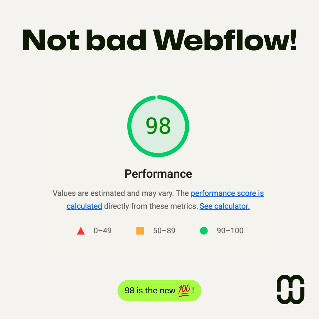 AlexCristache's tweet image. I&apos;ll take it @webflow – I guess 98 (on mobile) is the new 💯

#websiteperformance #pagespeed #pagespeedinsights #webflow