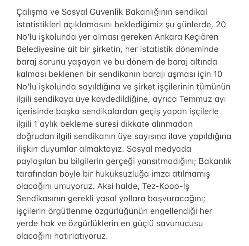 … @csgbakanligi @cgm_csgb @isikhanvedat @turgutaltinok06 @keciorenbeltr @turkiskonf @tekgida @TeksifSen @deritekssendika @selulozis @TurkiyeHaberis @TGS_org_tr @TurkMetalSen @tumtis_sendika