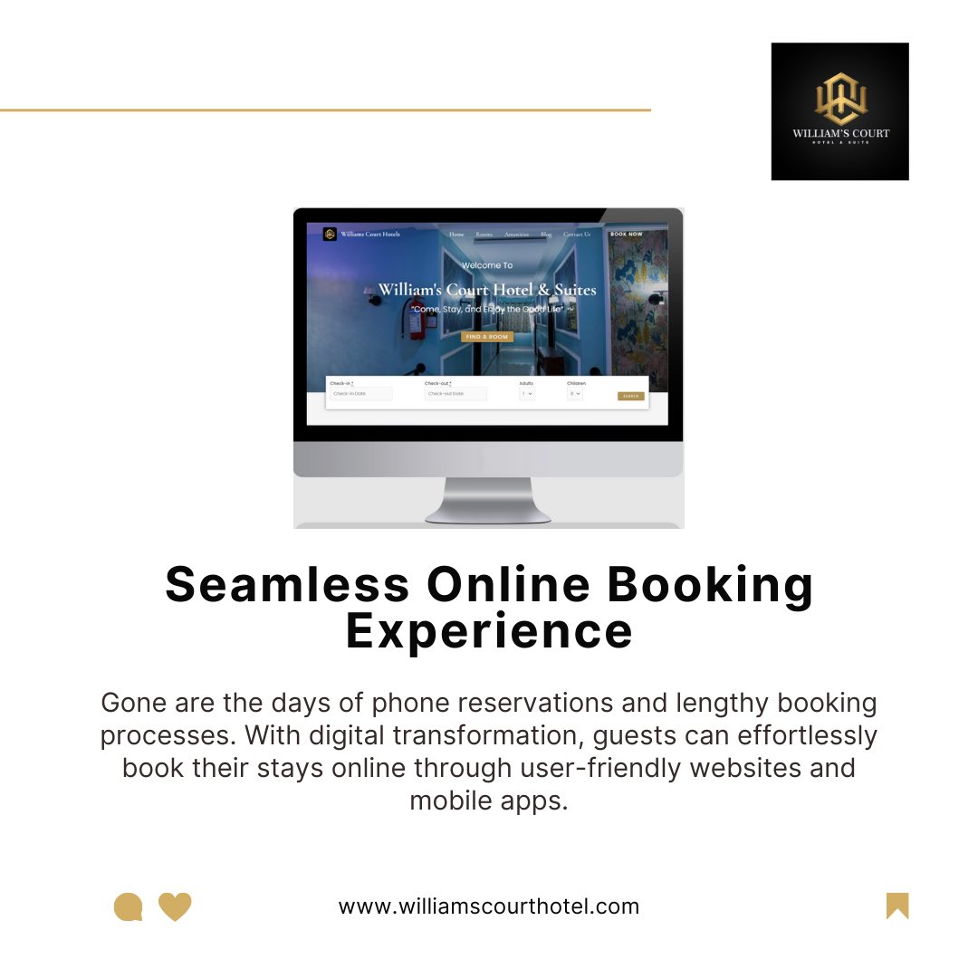 williamshotels's tweet photo. At William’s Court Hotel &amp; Suites, we invite you to experience the future of hospitality with our digital advancements that ensure an unforgettable stay. 

Join us as we embark on this exciting journey of digital transformation in the pursuit of excellence. 🌐🏨✨ https://t.co/m8NBsJqeh0