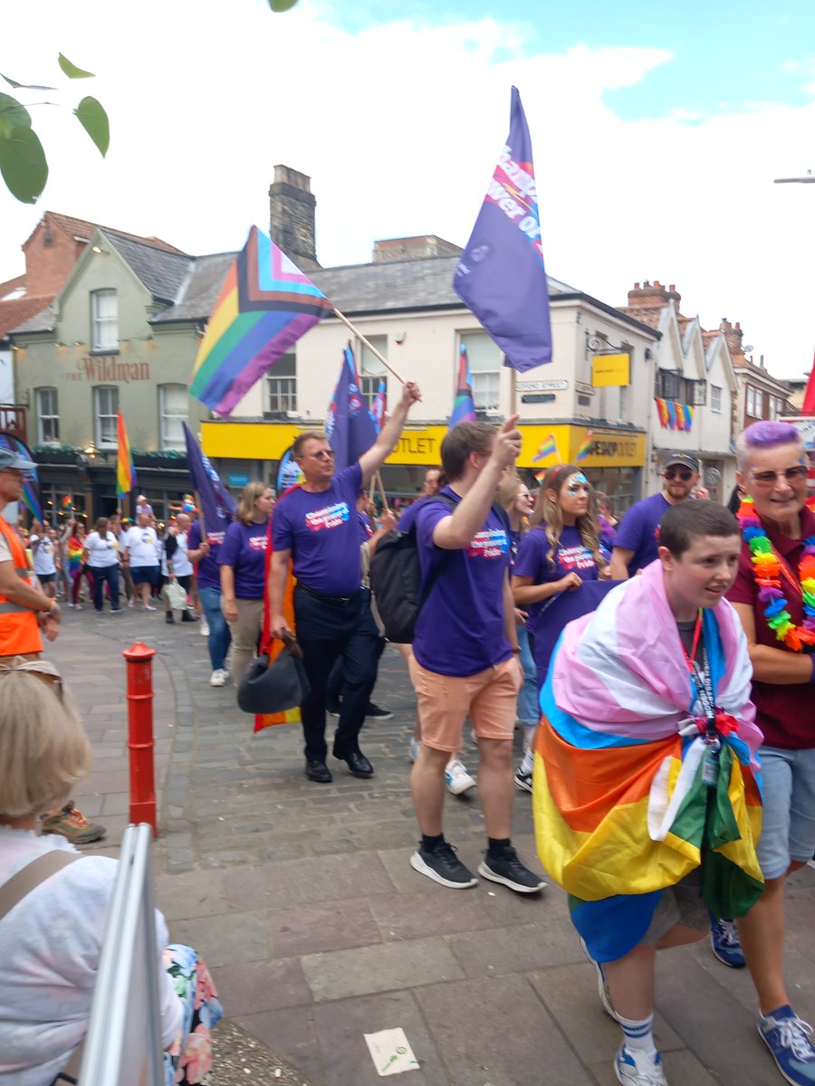 Very colourful Norwich Pride today. I am very proud of my city and the people. Thank you for such great celebration. Message of the day: 
"We Are All Beautiful".