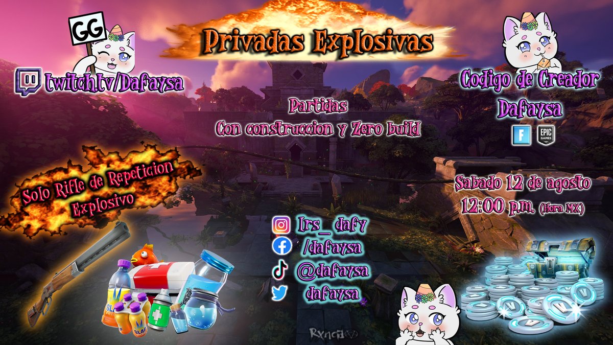 dafaysa's tweet photo. #Fortnite #Fortnitelatam #Twitch #Twitchlatam #SkinsGratis #Streamerespañol https://t.co/T6k3vQ7fO3