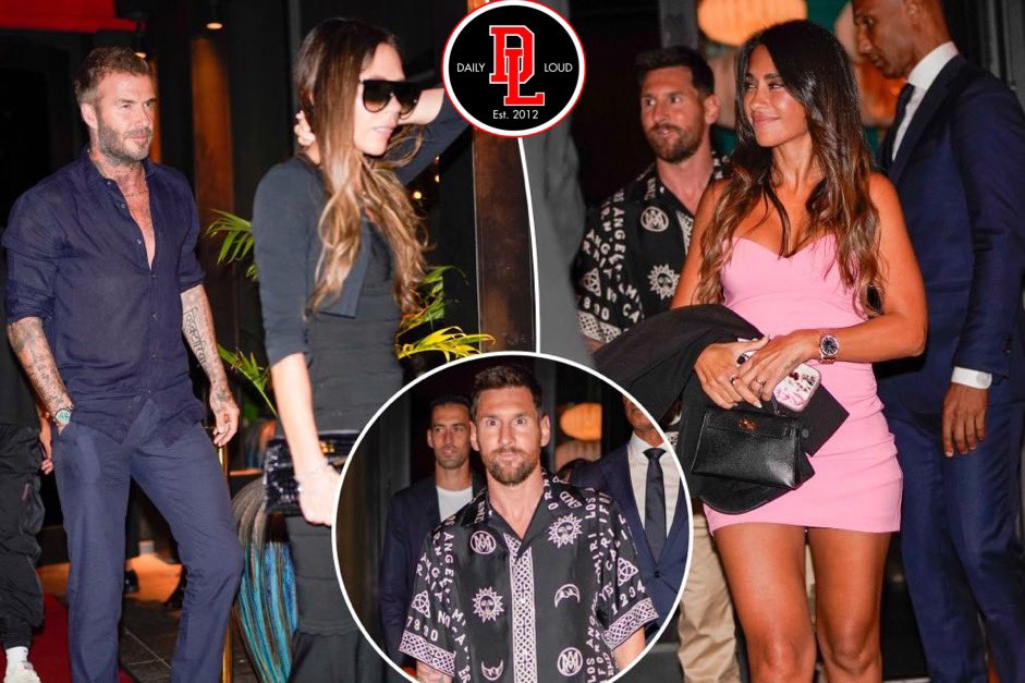 David &amp; Victoria Beckham spotted out in Miami with Lionel Messi &amp; Antonela Roccuzzo 👀