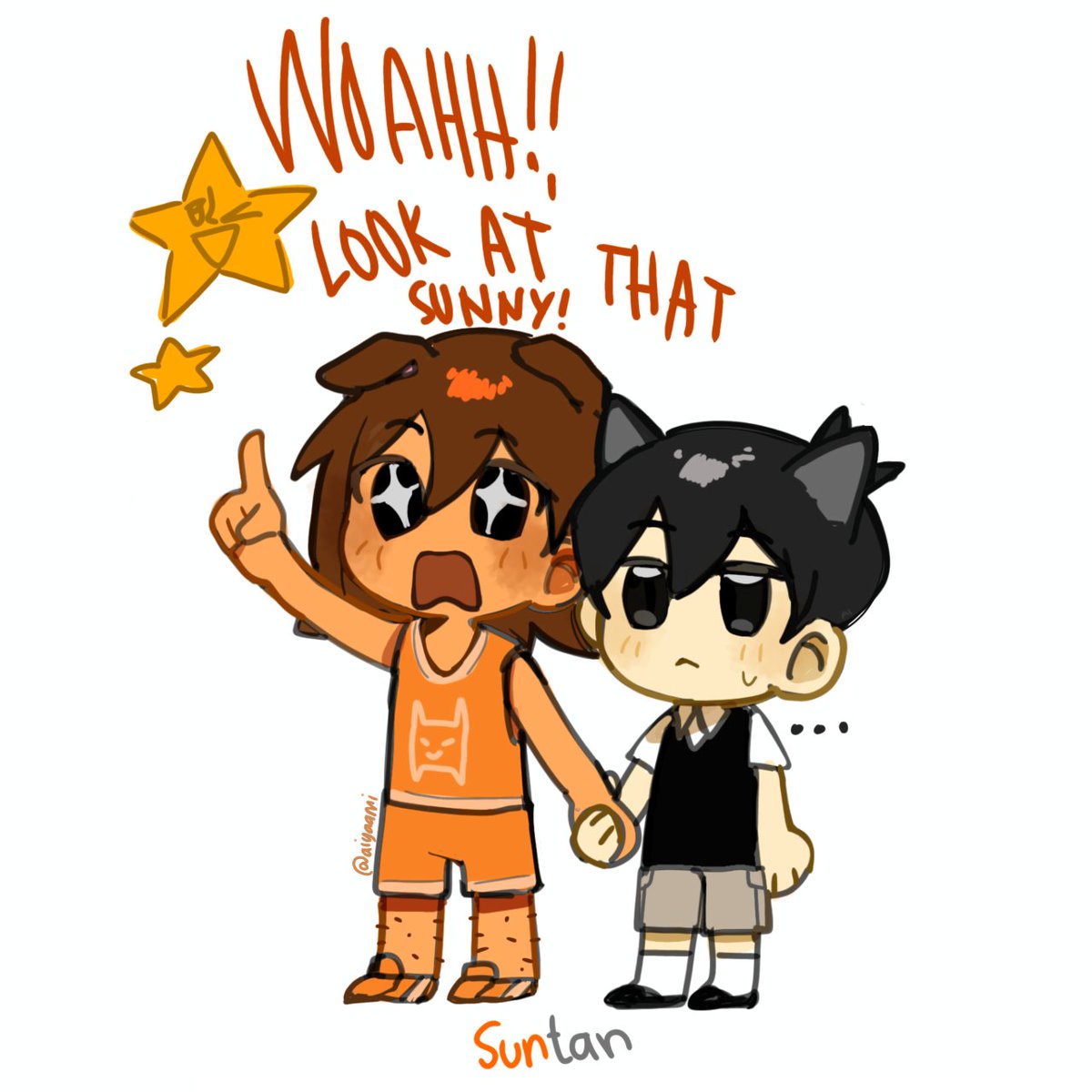 aiyaami's tweet photo. Chibi kel ships heh #cactiflower #kelbrey #suntan #OMORI https://t.co/Pa9t6QWdz5