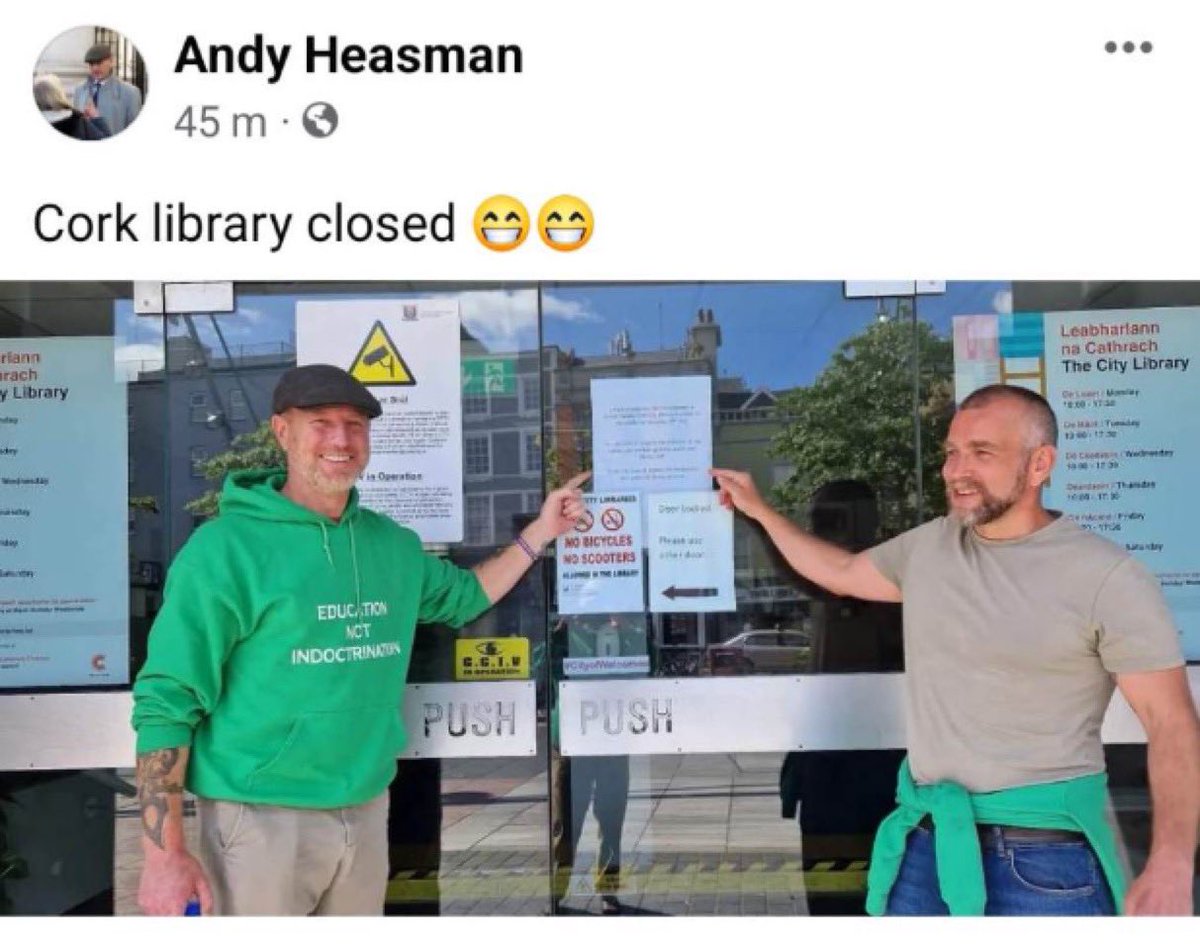 At we continue to celebrate the words &amp; actions of Sinead O’Connor, it is very depressing a few racists &amp; homophones are celebrating getting our public library shut down 

Pride week has just started here too, staff &amp; visitors shouldn’t have to in fear of these absolute losers