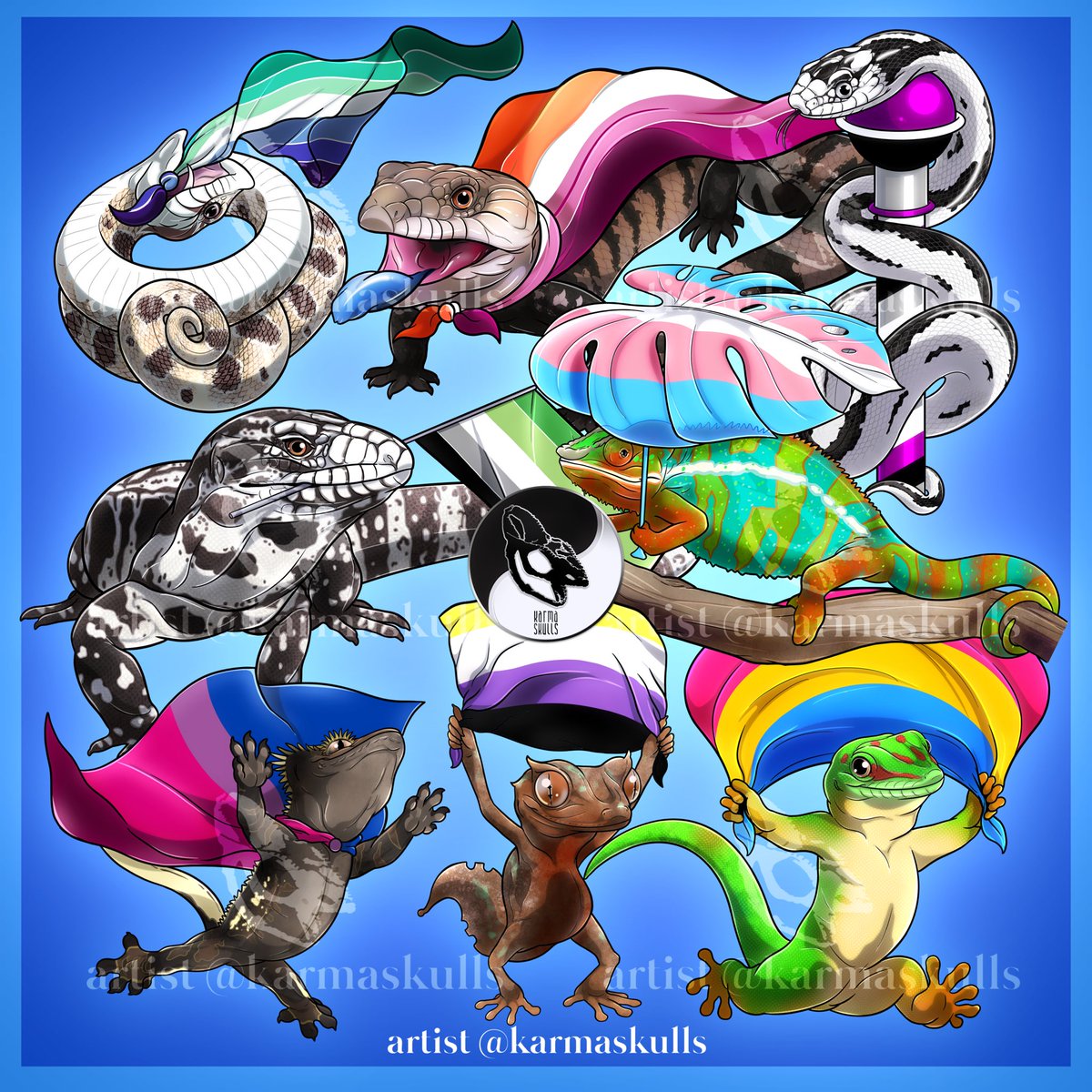 “Sticker” illustration batch for Gecko To Go

I’ll reply to messages regarding finishing filling my August slots by Tuesday! And announce if any slots remain before opening September slots 😊

#karmaskulls #illustrator #illustrator #illustration #scottish #ArtistOnTwitter