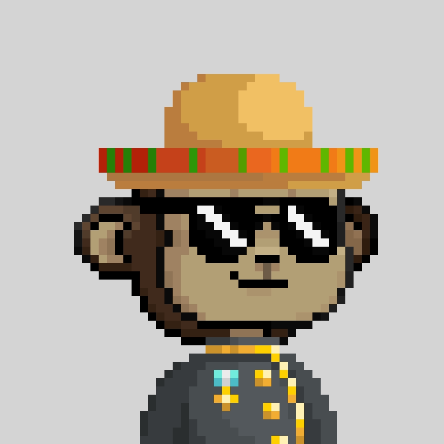 PrimPrimatesNFT's tweet image. You see this sombrero in her crib just know I’m in her ribs