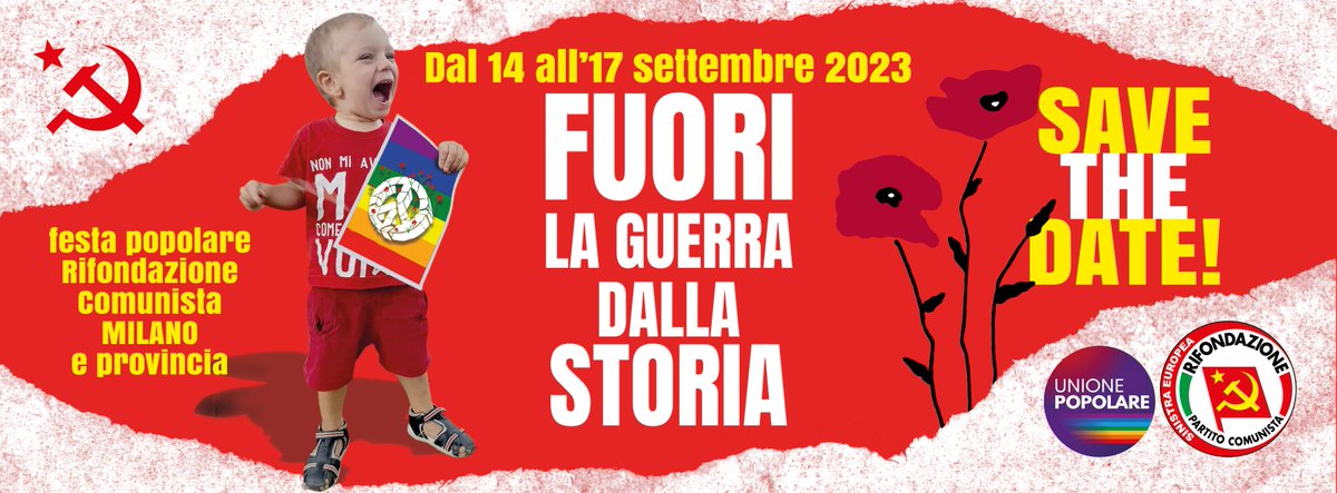 prc_lombardia's tweet photo. Ancora #festedelprc, ancora #rifoinfesta
Dal 14 al 17 settembre AL PARCO DELLE CASCINE DI CHIESA ROSSA in Via San Domenico Savio (Milano) quattro giorni di dibattiti, buona musica, buon cibo.
@PRC_Milano #Rifondazione #Milano https://t.co/KraE0jSNZW