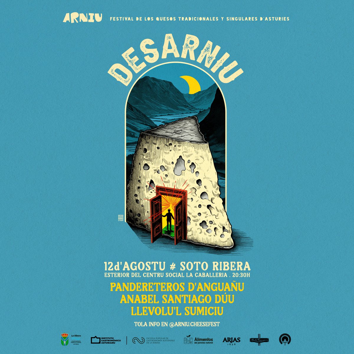 arniucheesefest's tweet photo. La nueche del sábadu 12 d`agosttu el @arniucheesefest tresformase nel #desarniu. Porque nun ye otro qu'el momentu de desarniase, de francer los arnios, de romper los moldes con una muestra de lo meyor de la música asturiana n'estilos estremaos. https://t.co/vY7RCeZffN