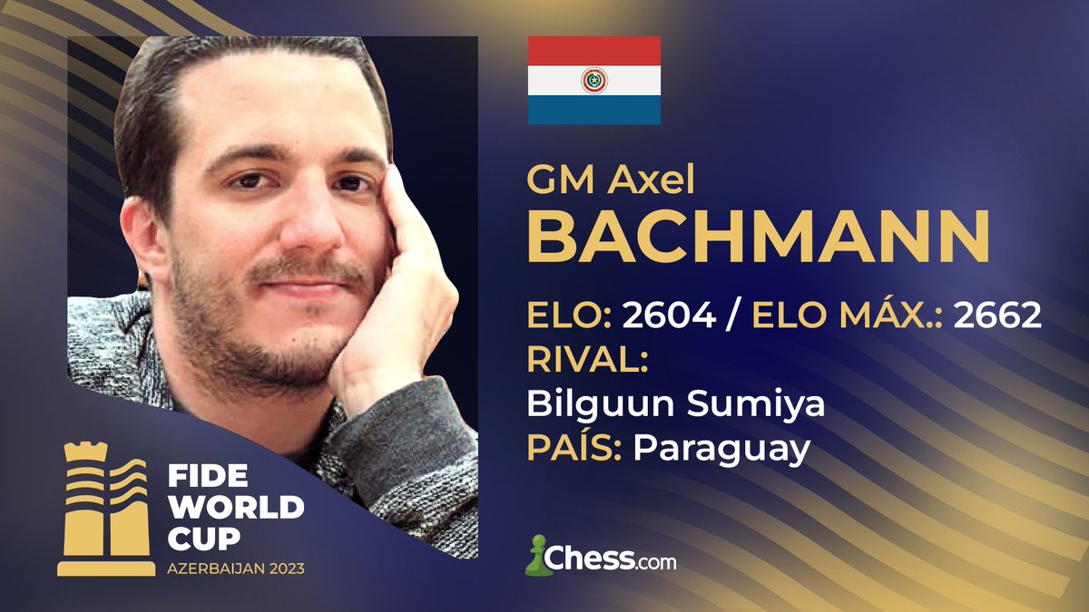 chesscom_es's tweet image. 🇵🇾 Axel Bachmann, insignia de Paraguay, volverá a representar la bandera tricolor en la Copa del Mundo.

🇨🇱 Chile contará con 3 representantes en el Mundial.
Pablo Salinas nos dio "La Inmortal de Salinas" el año pasado.