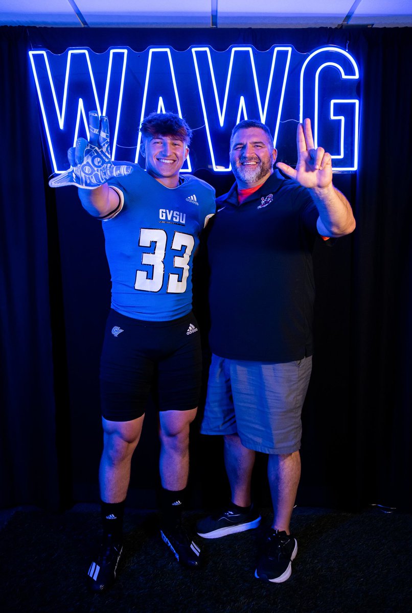 Had an amazing time on my visit last week to Grand Valley State University! Can’t wait to be back. <a href="/CoachLouisGVSU/">Jim Louis</a> @CoachZeekGVSU <a href="/CoachWooster/">Scott Wooster</a> <a href="/CoachNMoore/">Nate Moore</a> <a href="/SpencerLeno/">Spencer Leno</a> <a href="/Warpath_55/">Warpath55</a>