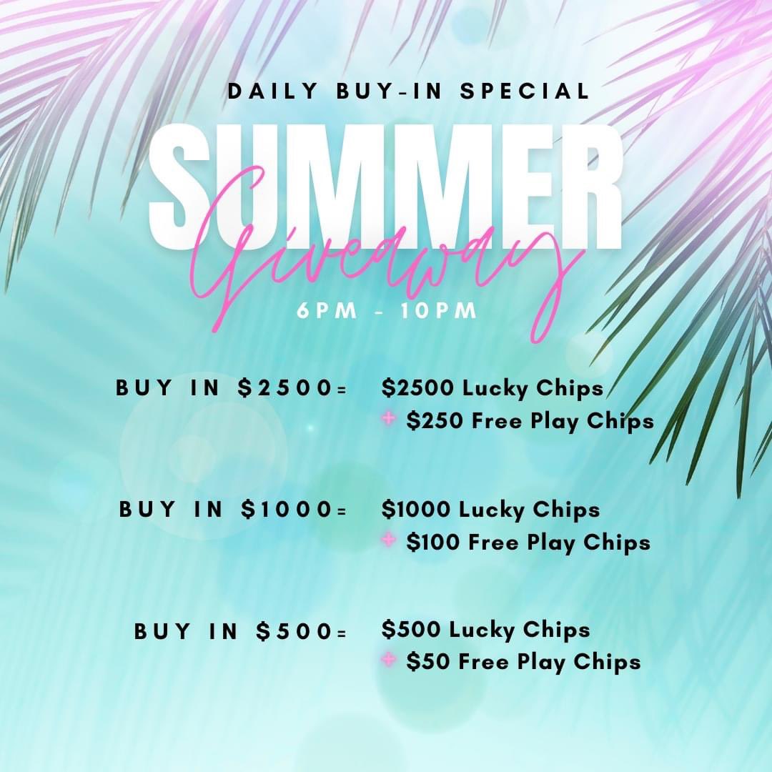 Don't miss out on our exclusive daily buy-in specials from 6 pm to 10 pm at Parkwest Casino Manteca! For a limited time only, get bonus freeplay chips with every qualifying buy-in. This promotion ends in a month, so seize the opportunity and maximize your gaming experience today!