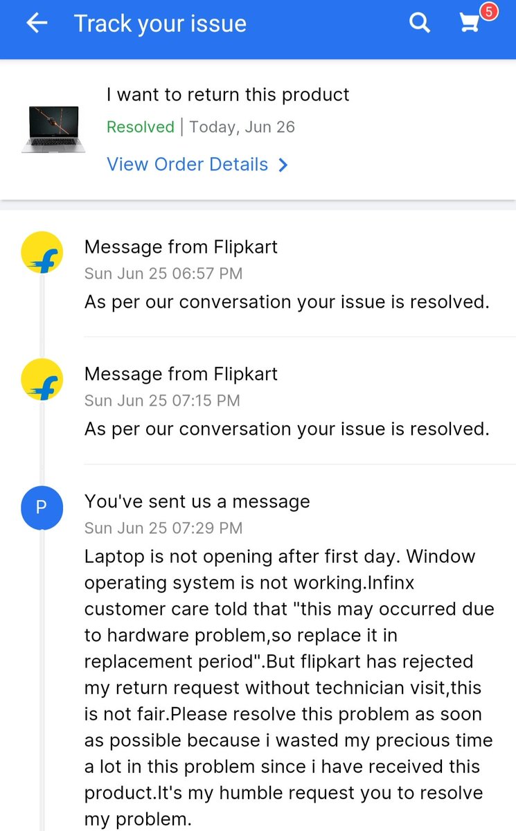 ankit_k_ydv's tweet photo. @Flipkart @flipkartsupport 
I have already arise an issue for replacement in replacement period and because of technical problem flipkart give me time to resolve my problem but after waiting flipkart provide me schedule for technician visit but cancel my return without tech visit https://t.co/tuj5jhmlDS