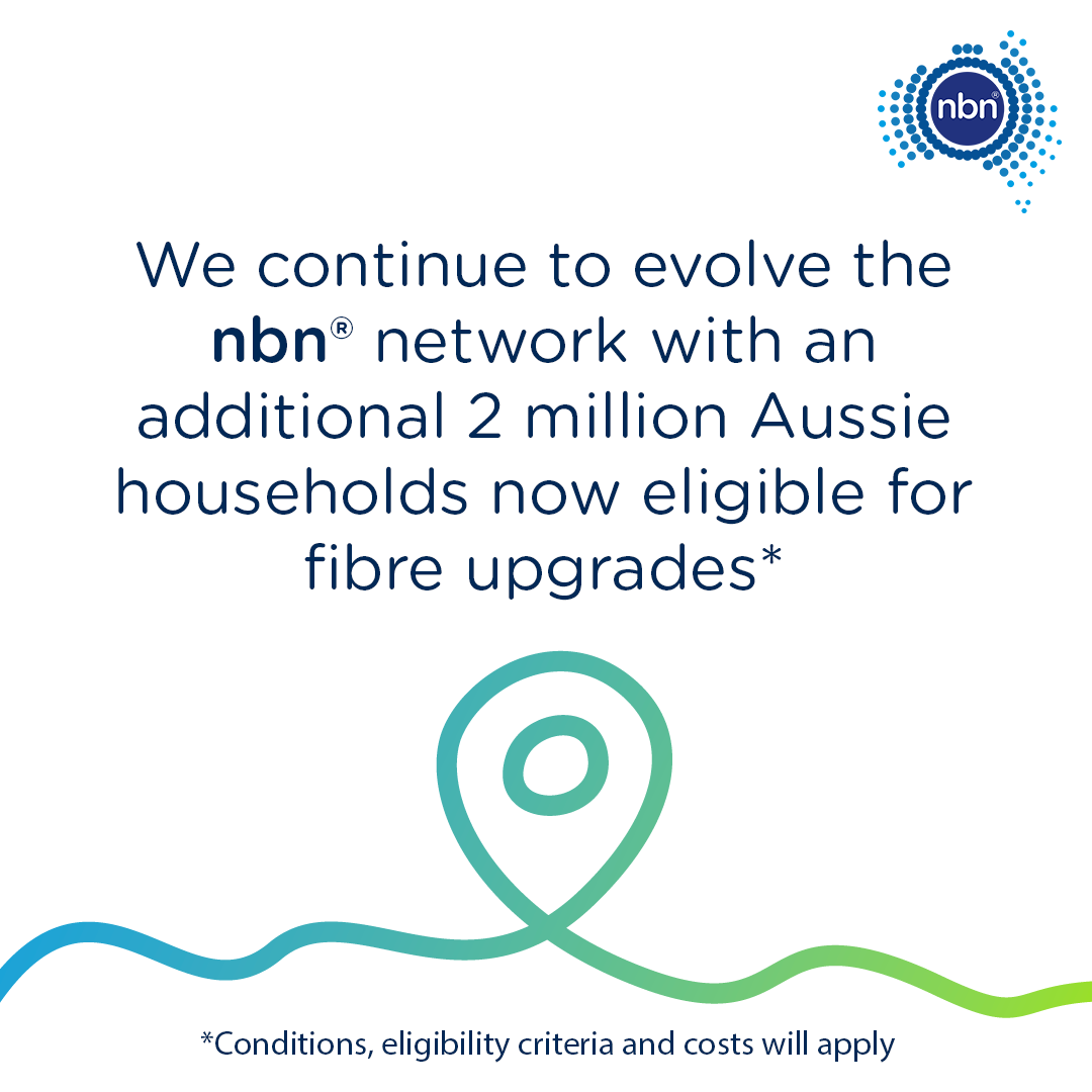 We are excited to share that an additional 2 million Australian households are ready to order a fibre upgrade as part of our program to evolve the network. To find out if you are eligible for an upgrade visit: nbnco.com.au/morefibre