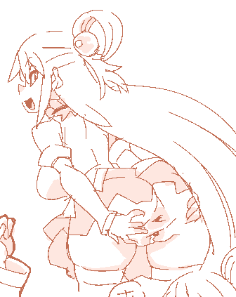 尻肉を広げるアクアさま 