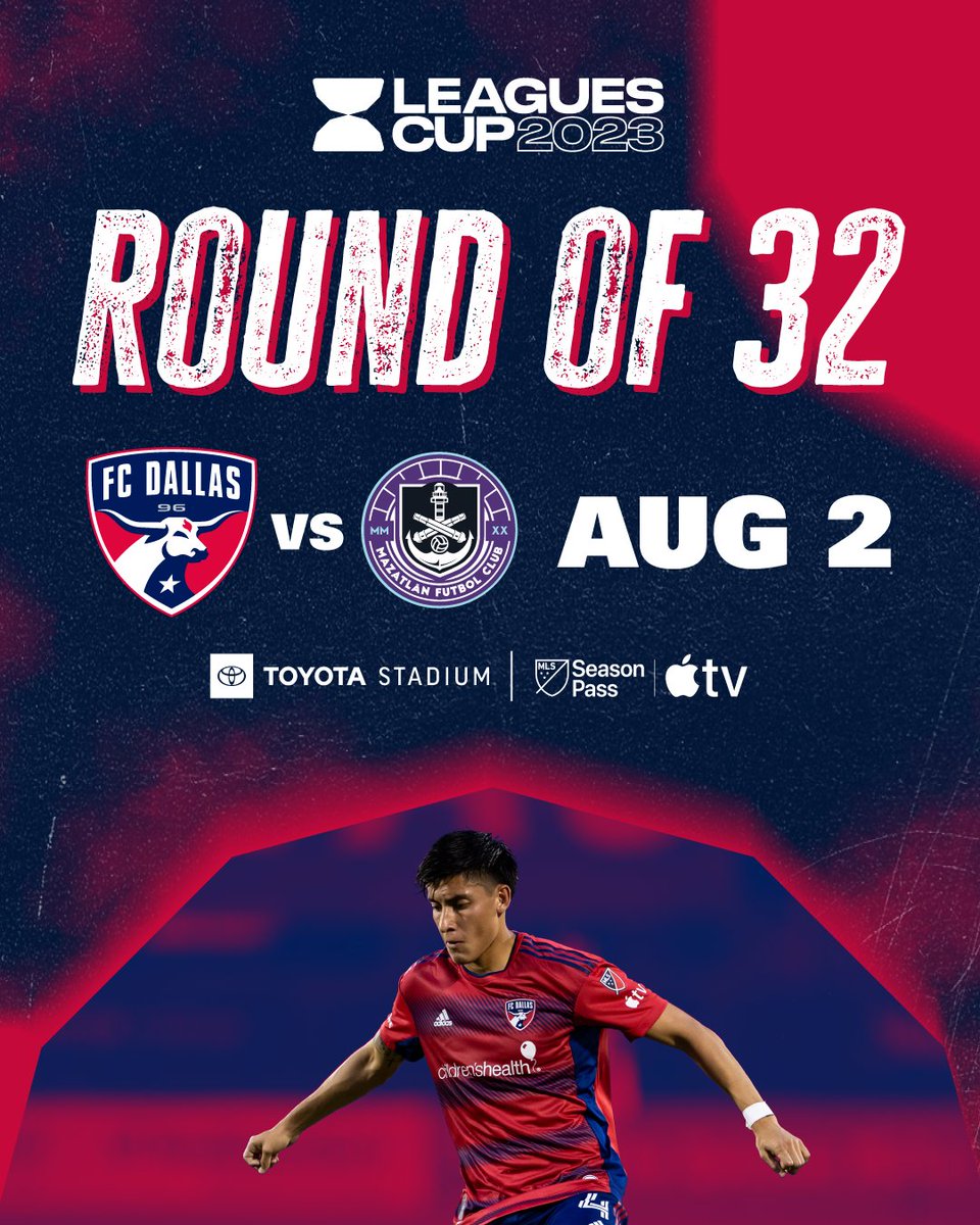 FCDallas's tweet photo. The next step of our Leagues Cup journey is set. 

We welcome @MazatlanFC to Toyota Stadium this Wednesday.

Tickets go on sale tomorrow at 1PM CT. https://t.co/XKBsHAgtvD