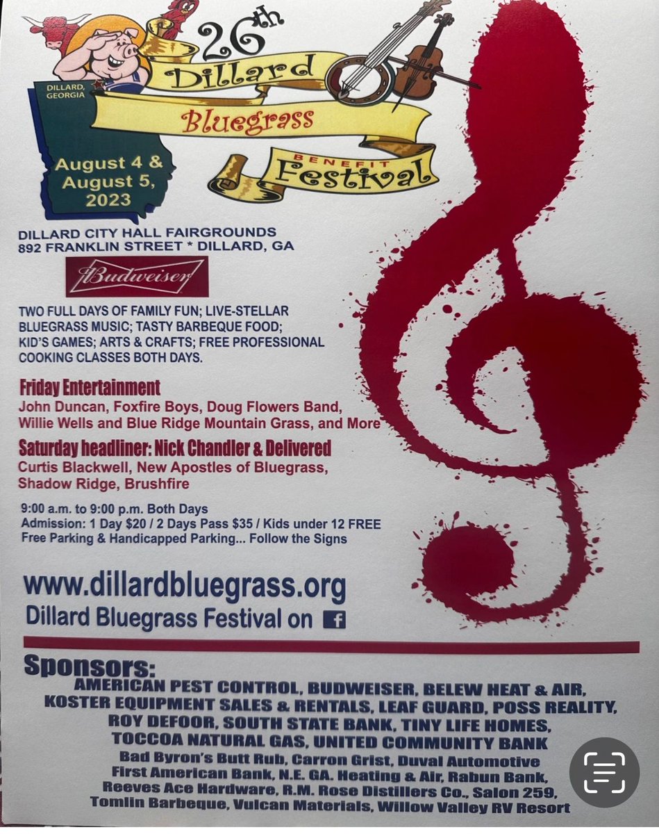 TennesseeTeaJar's tweet photo. Hey Tea Friends! 
We are venturing to somewhere new! The Little Red Rooster( the tea truck) will be packed for a fun weekend in Dillard Ga! 
Come see us and enjoy BBQ, Bluegrass, and tea! 
#tennesseeteajars https://t.co/pBNleDKnVK