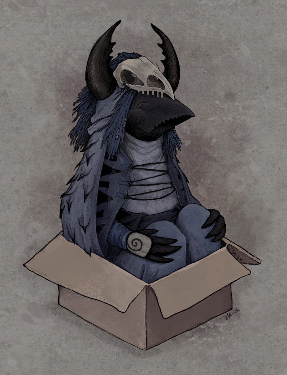Ragguotha the Scarifier, Keeper of the Needlewell and Mistress of the Taller House of Knives, is briefly sidetracked from hacking the marrow out of dead men’s bones by the discovery of the perfect cardboard box.