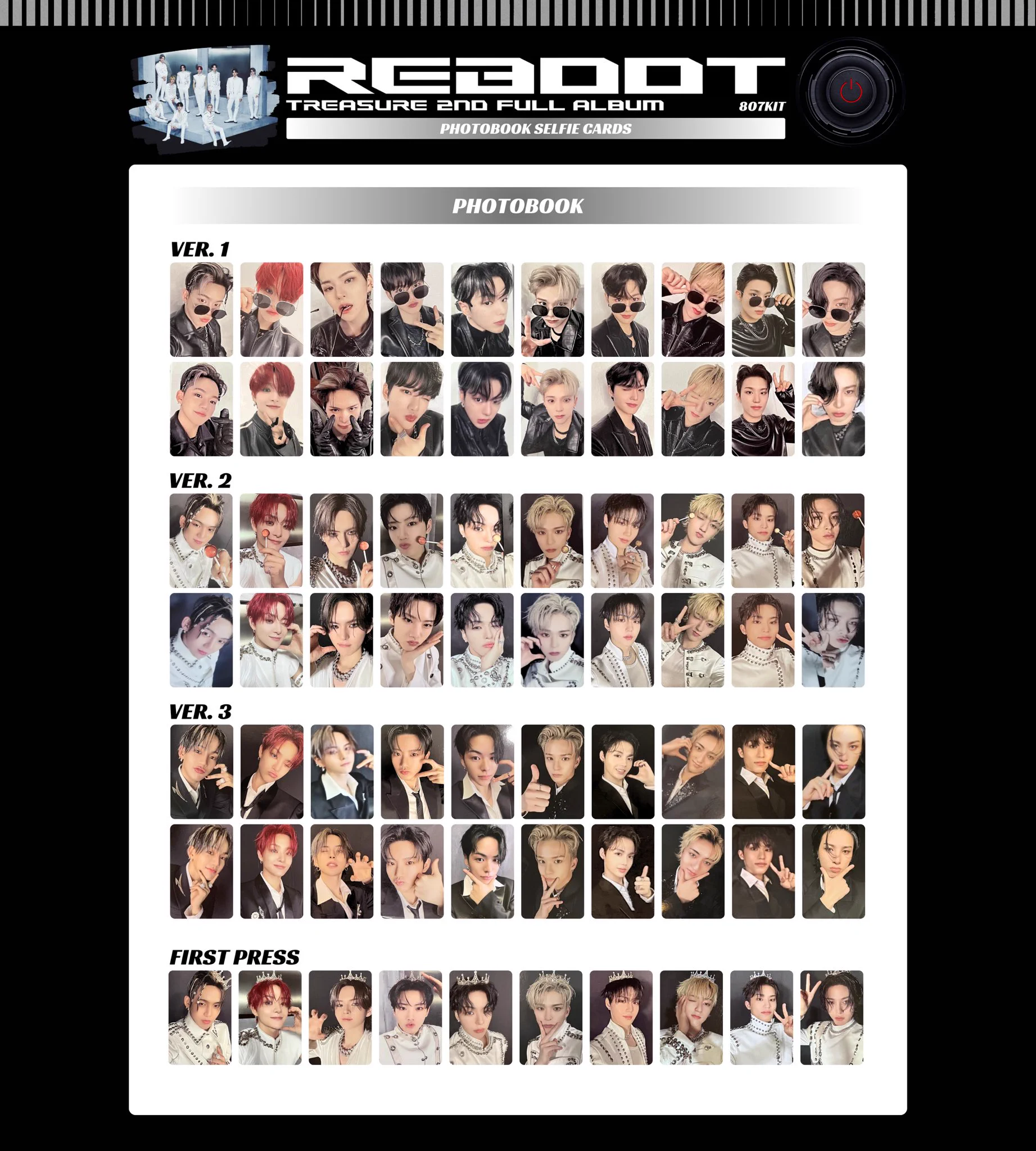 X 上的 보석 (ia)：“⏻ #TREASURE : #REBOOT PHOTOBOOK Selfie