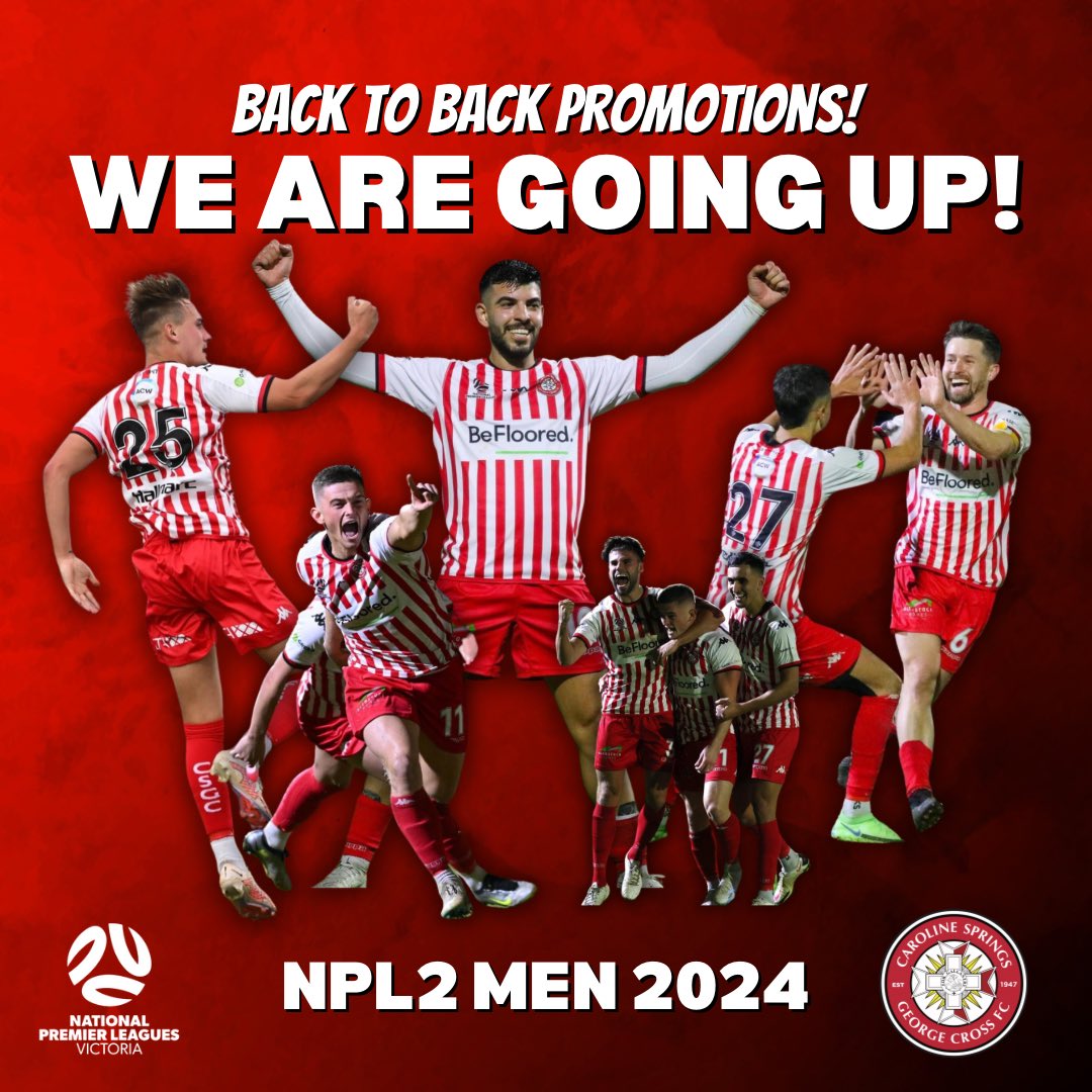 🔴⚪️BACK TO BACK PROMOTIONS!!! NPL2 2024!!! We Are Going Up!!! #georgiescourage #georgecrossfc #gcfc #carolinespringsgeorgecrossfc #csgcfc #npl #npl2