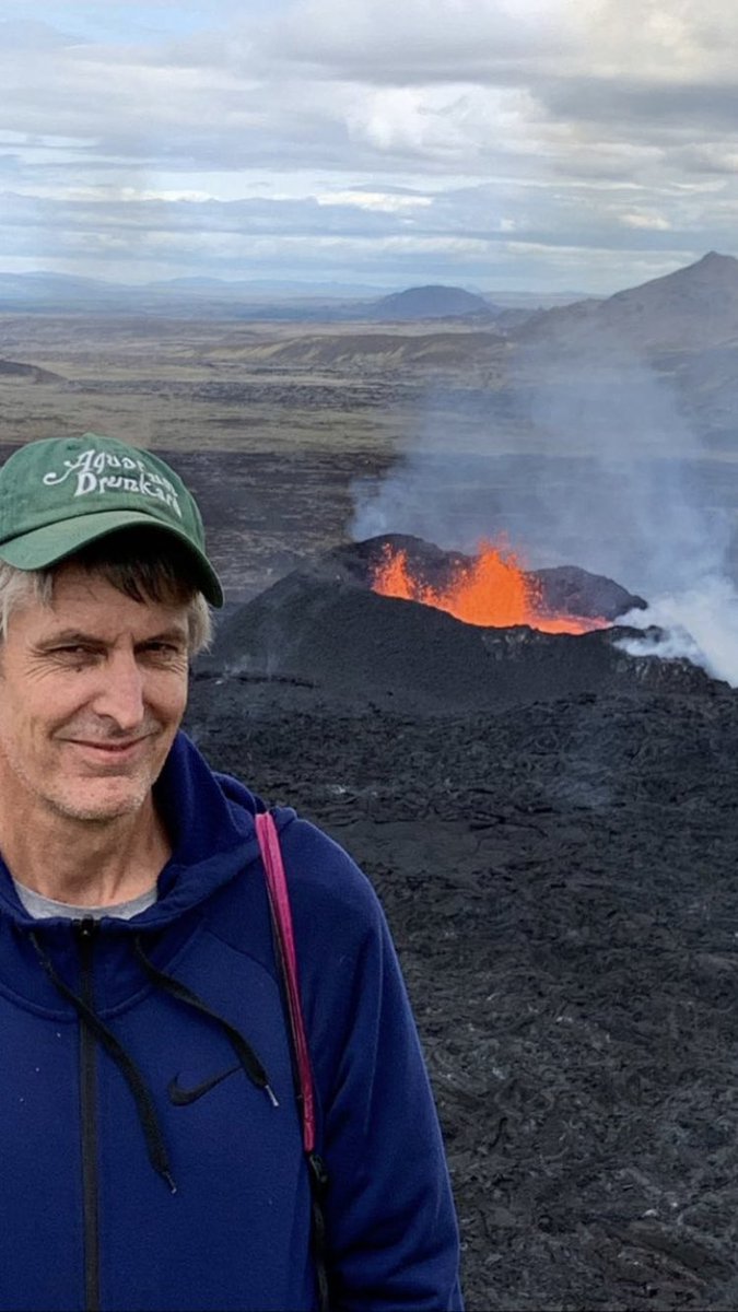 stonefruitradio's tweet photo. Malkmus rocking the @aquadrunkard hat in Iceland. A major dude https://t.co/zE6qxzmWfa