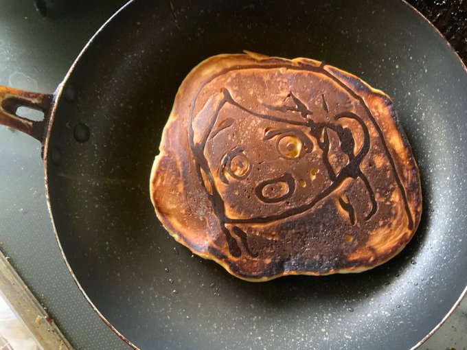 あうあ 焼きすぎライラさん 次はよそ見しないから もう少し上手く焼くから許してね