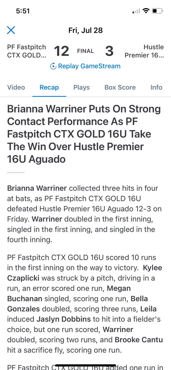 BreeWarriner's tweet photo. Here’s a few hits from yesterday. I went 3-5 batting. My team went 1-1 on the day. We are at the SCS summer World Series in Portland. https://t.co/XGInWi7Uhe