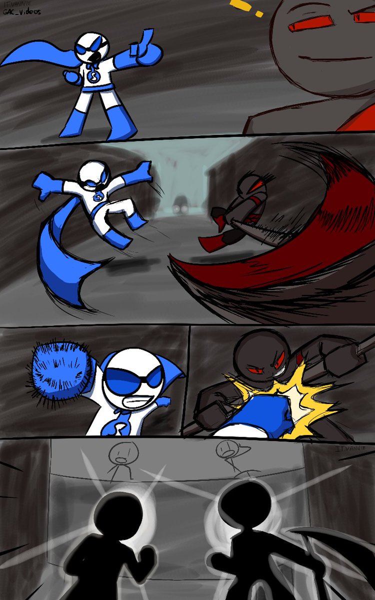 Made a comic with <a href="/GAC_Videos/">TheBestFrog</a> and my characters, Super Guy and Ryker ✌️