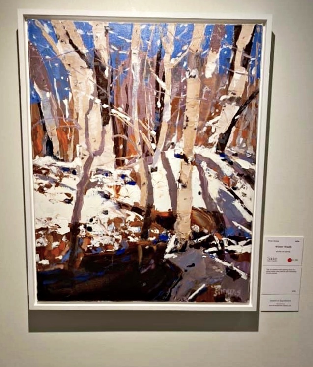 briansimons's tweet photo. "AWARD OF EXCELLENCE" Sooke Fine Art Show 2023!!!!! So exciting for me, so thankful, thanks to the Jurors and Sooke Fine Arts. This one is called "WINTER WOODS" https://t.co/kzFIpqXRj1