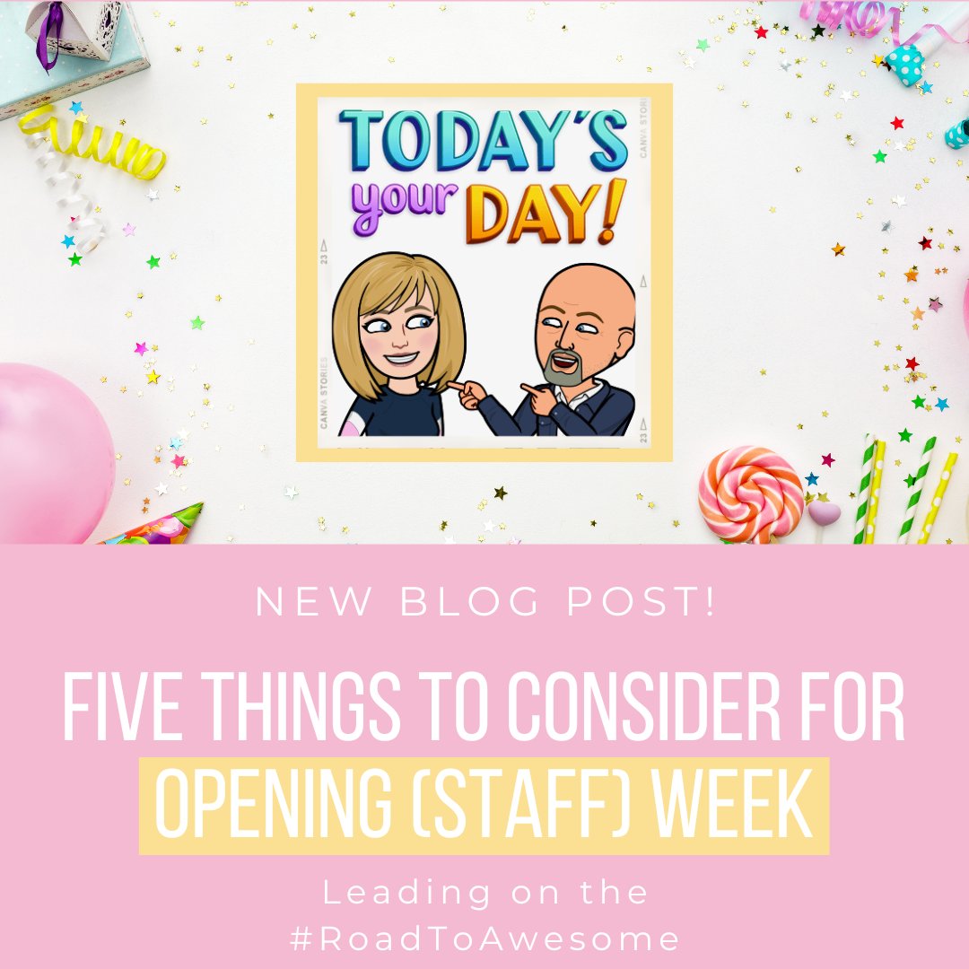 DarrinMPeppard's tweet photo. New Blog Post: The calendar is set to become August which, in addition to ‘dog days’ in baseball and super hot temps all around, means staff is set to return.
Here are 5 tips for that first week with staff ⬇️
https://t.co/aHzSVfnCPp
#edchat #suptchat #prinleaderchat #TeamRtA https://t.co/1eheeQaXI9