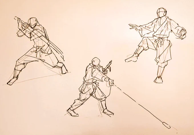 #1日1模写 Ⅲ 215/365 今日は室内と人物でした モデルさんは「本物」の忍者らしい。 カッコよかった〜 #マンレボ