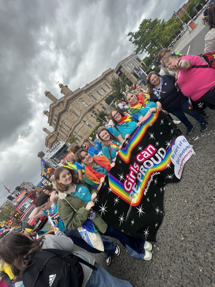 7thRangers's tweet photo. Fantastic afternoon at Belfast Pride with @ggulster alongside @niscouts , @CGINRGuides and @ScoutingIreland 🌈🪧💙☀️ @belfastpride https://t.co/14hPsyfSfl