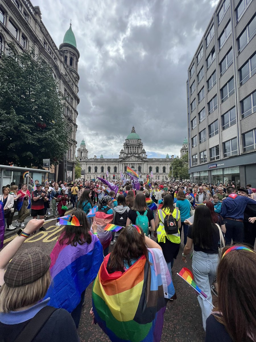 Fantastic afternoon at Belfast Pride with <a href="/ggulster/">Girlguiding Ulster</a> alongside @niscouts , <a href="/CGINRGuides/">CGI Northern Region</a> and <a href="/ScoutingIreland/">Scouting Ireland</a> 🌈🪧💙☀️ <a href="/belfastpride/">Belfast Pride</a>