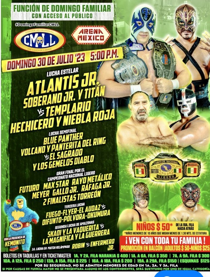GerardoTaker's tweet photo. @BroncosEspanol @CMLL_OFICIAL Es para la función de mañana?
Es que aún con el descuento están más caros que el precio en taquilla 😅 https://t.co/2sMVEct1t4