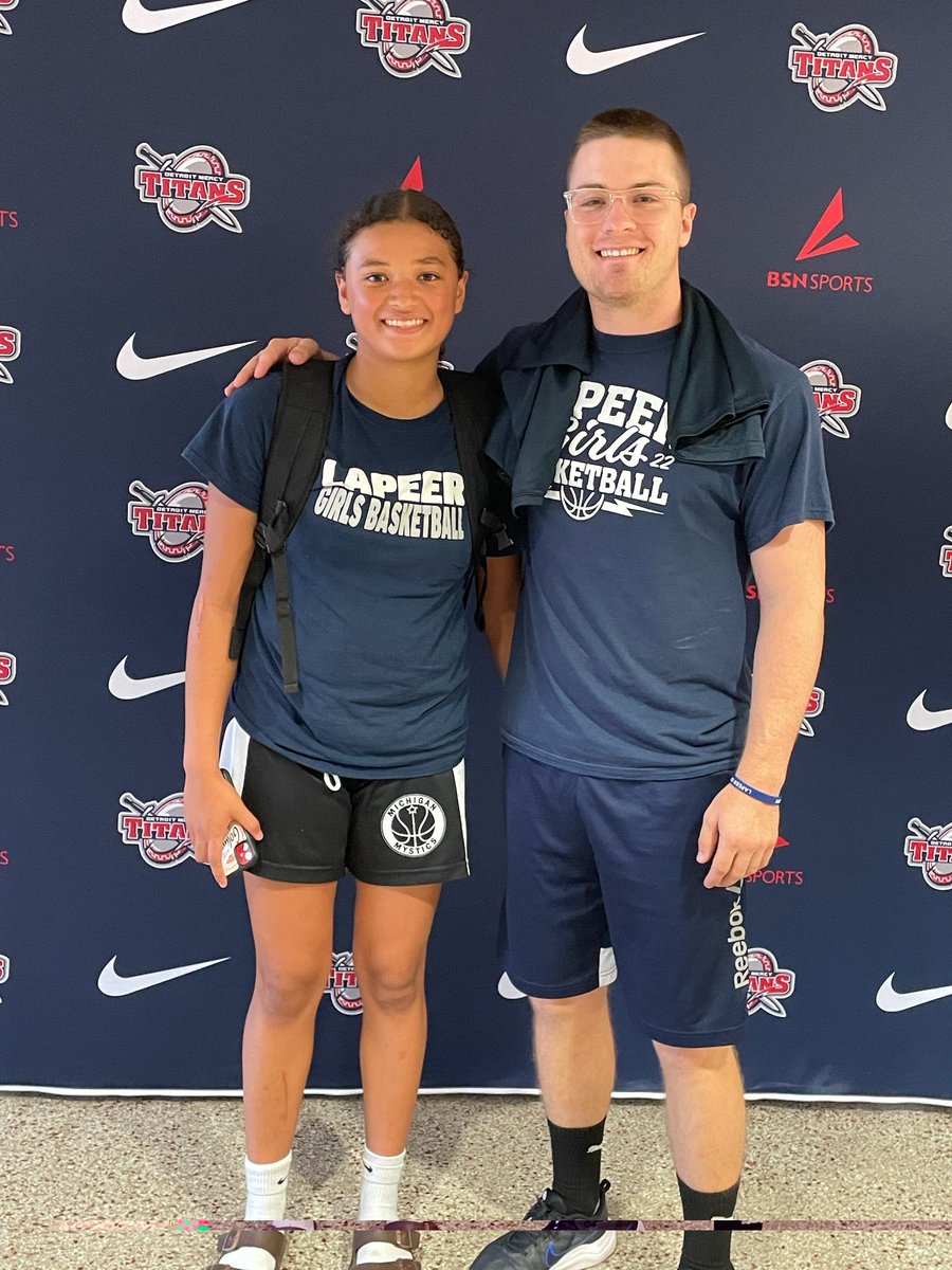 So proud of the hard work <a href="/MadisonW2026/">Madison White</a> has put into her game this spring &amp; summer. Thanks <a href="/Detroit_WBB/">Detroit Mercy WBB</a> for hosting a fantastic camp today! Can't wait to coach her this fall &amp; winter season! #Hardwork