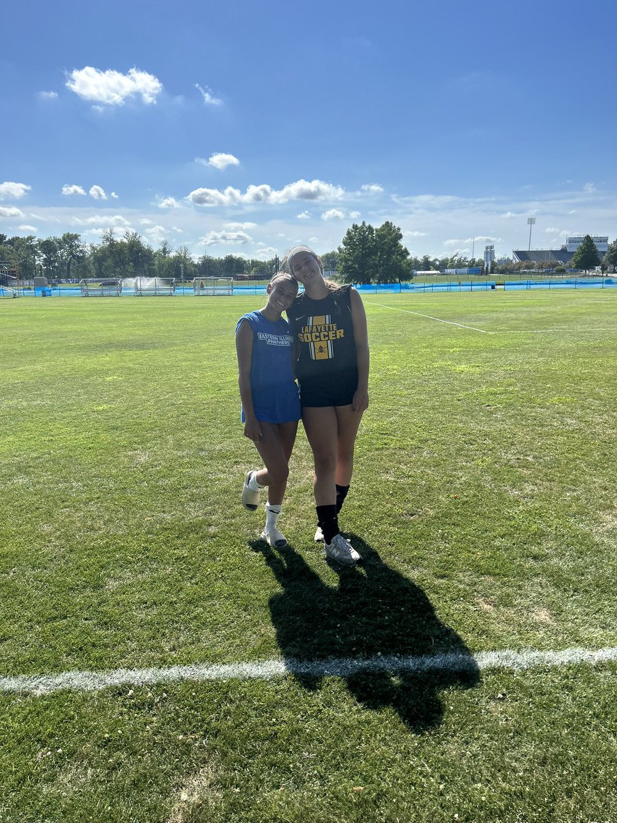 Had such a fun time today meeting my future college teammate!! Can’t wait to be a panther! @Dirk8Bennett @EIUsoccer 💙💙
