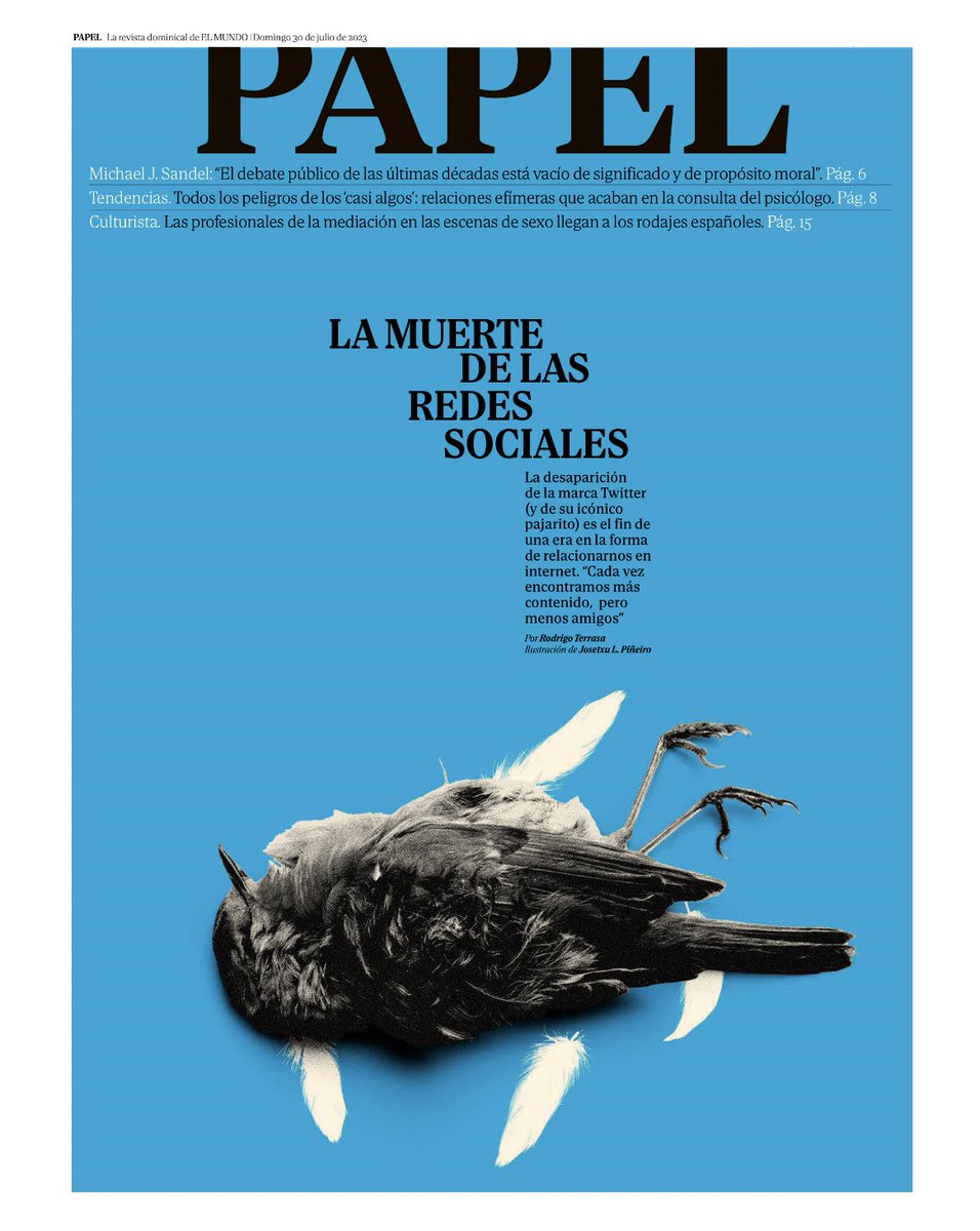 Así murieron las redes sociales

Con <a href="/JosetxuLP/">Nunhapedra</a> en <a href="/Papel_EM/">PAPEL</a> 

Y el análisis de <a href="/hamburger/">ellis 🍔</a>, <a href="/FraZaffarano/">Francesco Zaffarano</a>, <a href="/carlosguadian/">Carlos Guadián Orta</a>, <a href="/roisinkiberd/">Roisin Kiberd</a>… 

elmundo.es/papel/historia…