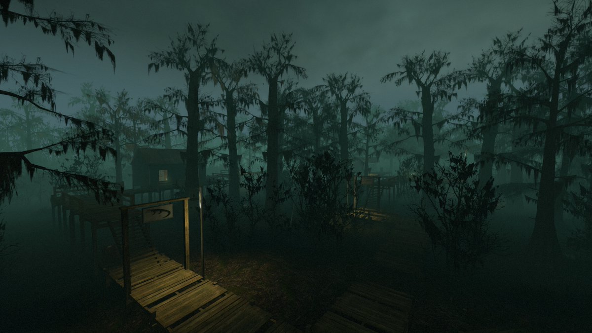 Ellistron's tweet photo. now the patch has gone live, i can show 2 more maps i've worked on for a while to restore them back ingame after being removed in 2021 for copyright stuff. Happy with the visual effects from the post processing CSGO has to achieve that classic "zombie film" look from L4D2 in JB! https://t.co/74Yhcjt4B9