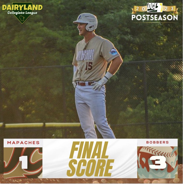 And thats a final in Glendale, Wisocnsin!

The NorthshoreBobbers eliminate the Johnson Creek Mapaches and advance to the Championship Game in Waterloo tomorrow at 4pm.