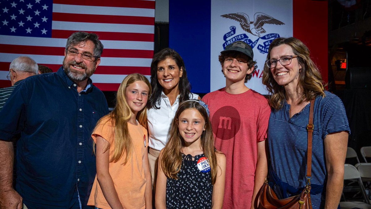 NikkiHaley's tweet photo. Iowans want a leader who won’t apologize for America and won’t bow down to our enemies. 

Our fight to make America strong and proud starts at home. https://t.co/C5nNBVgPme