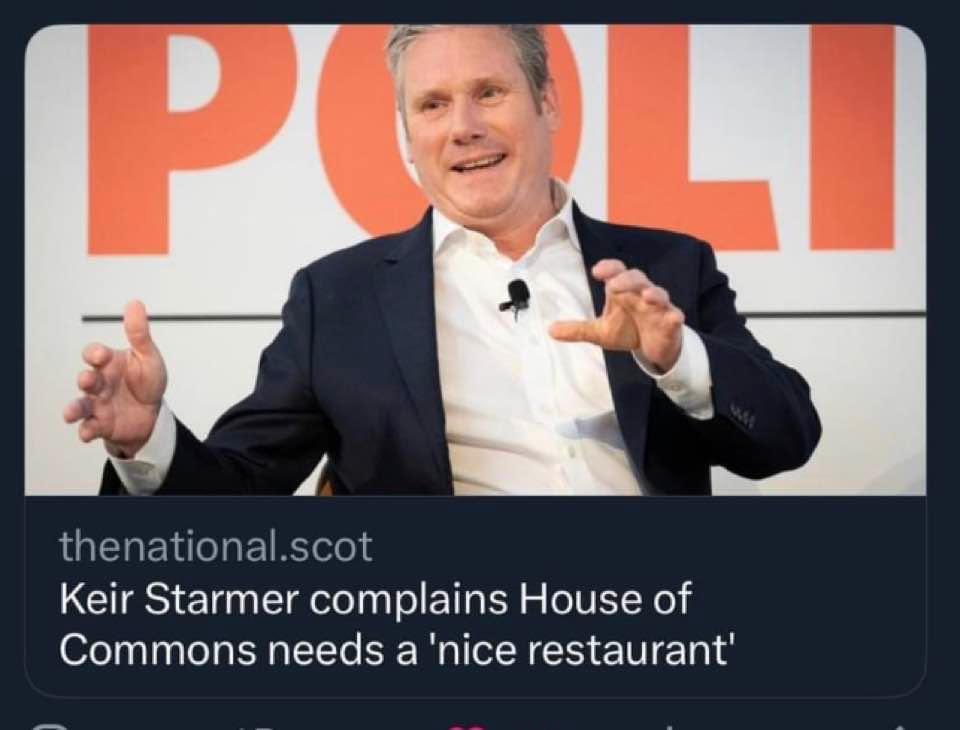 MattScottMusic's tweet photo. Corbyn was a monster, obviously.

But Starmer is a man of the people, who just wants a heavily subsidised by taxpayers gourmet pudding every lunchtime, like the rest of us. https://t.co/XkCbF82QP7