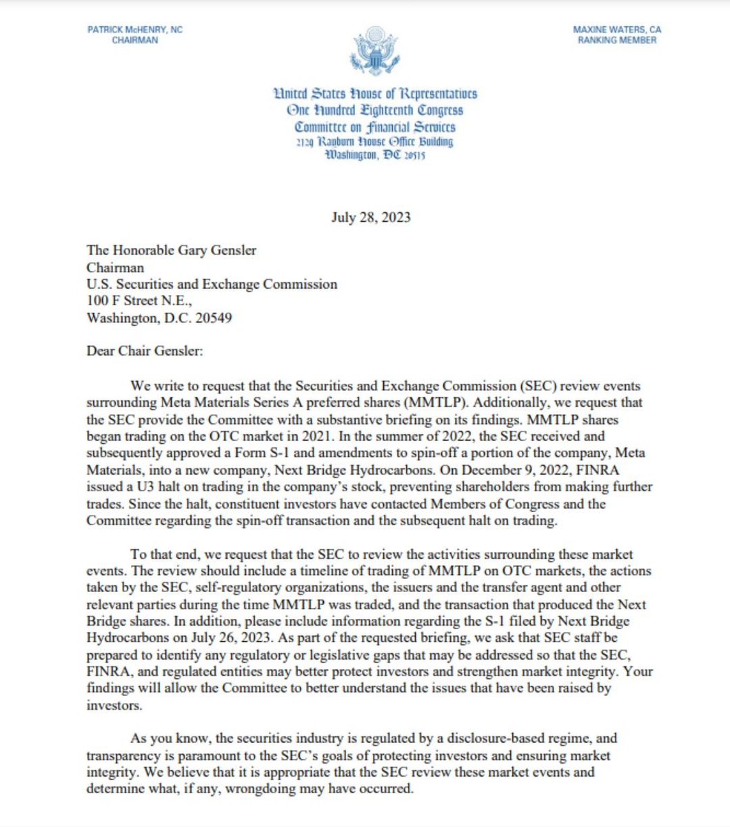 xMarketNews's tweet photo. This is a Big Deal, this is the First Time Congress is Publicly Defending Retail Investors, and Writing a Letter to SEC & Gary Gensler with 15 Congress Members Signatures 🚨
@ChrisRoseWV https://t.co/Q1Er5uT1gq