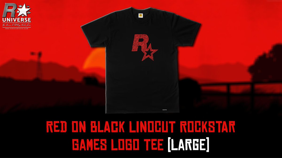 RStarUniverse's tweet image. #GIVEAWAY | As a token of our gratitude and in anticipation for whatever @RockstarGames is cooking up with a possible #RDR Remaster, enter for your chance to win a &apos;Red on Black Linocut Rockstar Games Logo Tee&apos; (Size Large).

Simply Retweet this tweet (we&apos;re still calling it…