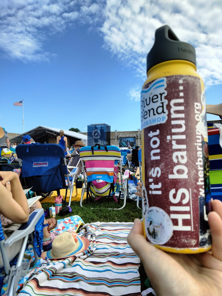 Gotta stay hydrated! Herbarium water bottle makes it to #Newportfolkfestival