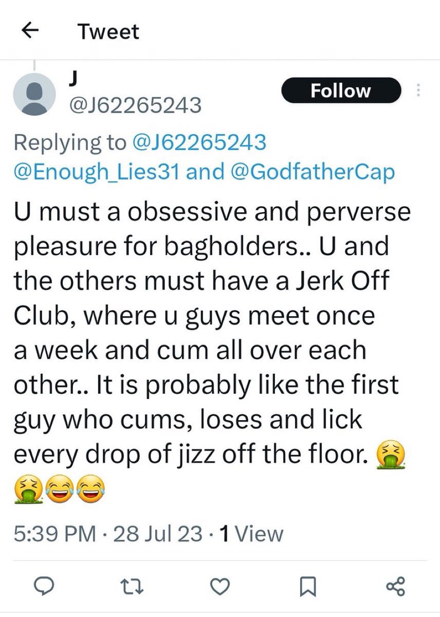 ENZC_Truther's tweet photo. DISGUSTING THAT THE 4 FOOT BALD EGGHEAD IS RESORTING TO THIS KIND OF TALK ON HIS BURNER. GET YOUR NASTY WEEWEE SUCKING THROAT CHECKED OUT SHORT EGGHEAD!! $ENZC https://t.co/13CprokXpW
