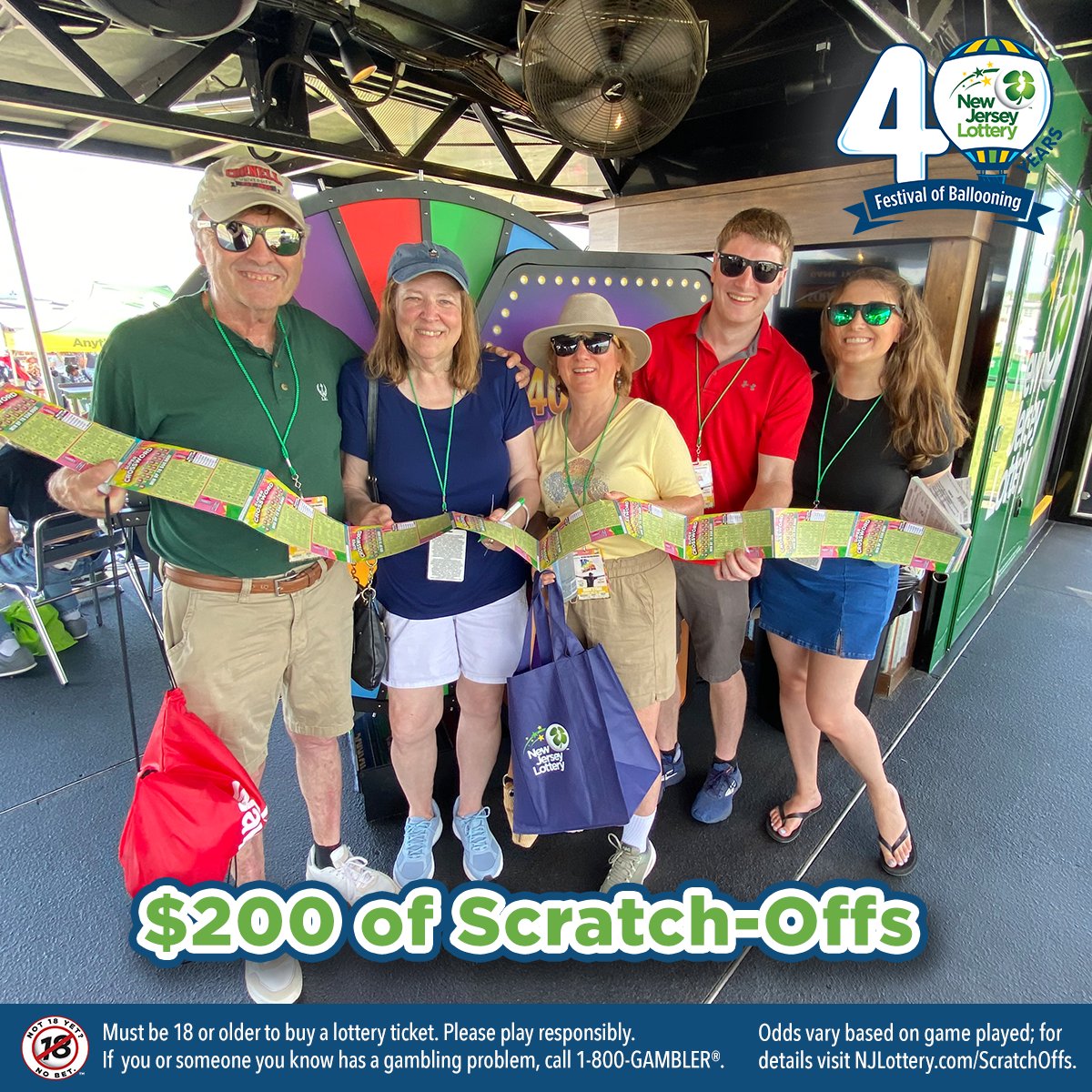 NJLottery's tweet photo. Just a few of our winners during Day #2 of @njballoonfest! #NJBalloonFest2023 #AnythingCanHappenInJersey #101DaysOfSummer https://t.co/yYnRoohsCL