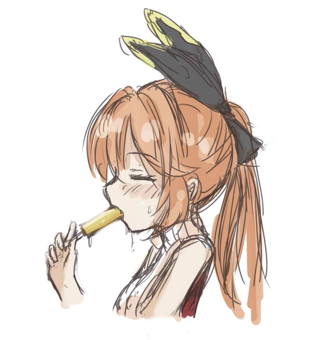 アイス食べるクラリスちゃん。  #グラブル