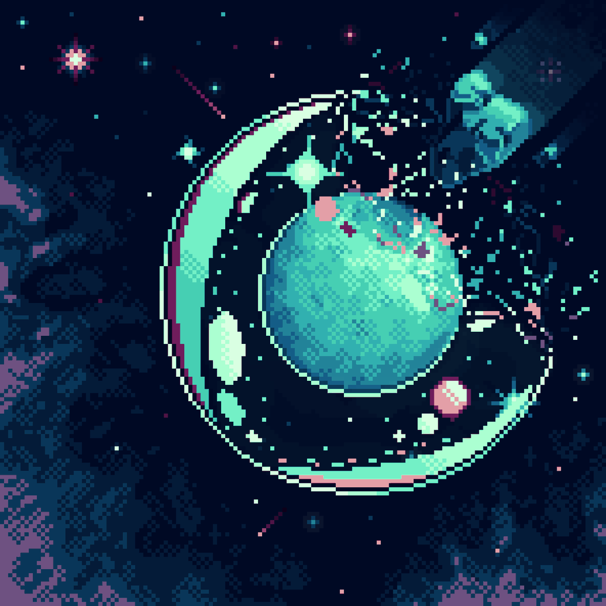 KashalotNot's tweet photo. Pixel art of #bubble planet for #pixel_dailies 
@Pixel_Dailies

P.S. Palettes used:
AQUAVERSE by SteelSoldier(Lospec)
BERRY NEBULA by LostInIndigo(Lospec) https://t.co/PV8Bax4qcS